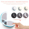 Picture of Mocado Compact LED Travel Makeup Mirror - 4 Inches 1X/10X Magnification Travel Mirror with Light Dimmable Double Sides Lighted USB Rechargeable Compact Mirror for Purse,Pocket,Travel(Blue)