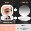 Picture of Mocado Compact LED Travel Makeup Mirror - 4 Inches 1X/10X Magnification Travel Mirror with Light Dimmable Double Sides Lighted USB Rechargeable Compact Mirror for Purse,Pocket,Travel(Purple)