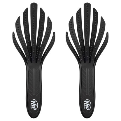 Picture of Wet Brush Go Green Curl Detangler Hair Brush - Black - Ultra-Soft IntelliFlex Detangling Bristles Glide Through Tangles with Ease - Great For Curly Hair - No Split Ends & Pain-Free (Pack of 2)