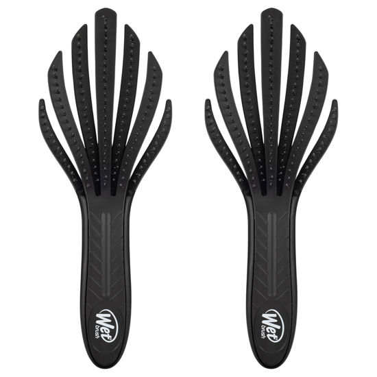 Picture of Wet Brush Go Green Curl Detangler Hair Brush - Black - Ultra-Soft IntelliFlex Detangling Bristles Glide Through Tangles with Ease - Great For Curly Hair - No Split Ends & Pain-Free (Pack of 2)