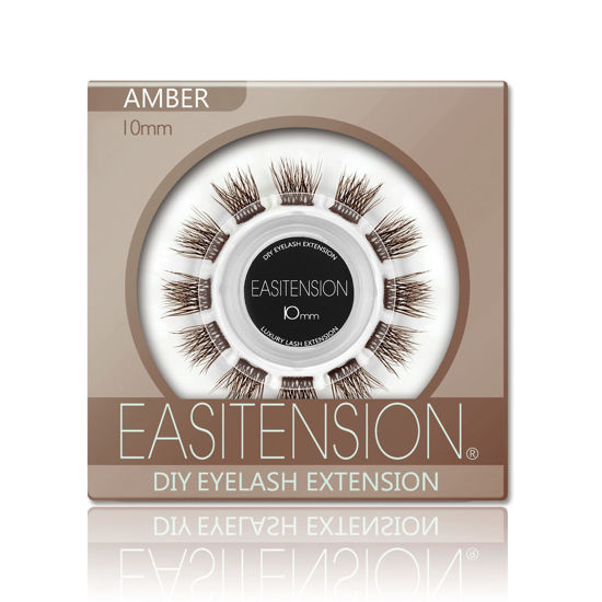 Picture of DIY Eyelash Extension, 3D Effect Individual Melt Flare Lash Cluster Natural Lashes Set, Home Eyelash Extension, Lashes Pack (10MM-Amber)