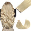 Picture of GOO GOO Tape in Hair Extensions Human Hair, 18ET90A Natural Blonde Balayage, 20inch 100g 40pcs, Thick Ends Straight Seamless Tape in, Invisible Tape in Hair Extensions Human Hair