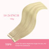 Picture of GOO GOO Tape in Hair Extensions Human Hair, 18ET90A Natural Blonde Balayage, 20inch 100g 40pcs, Thick Ends Straight Seamless Tape in, Invisible Tape in Hair Extensions Human Hair