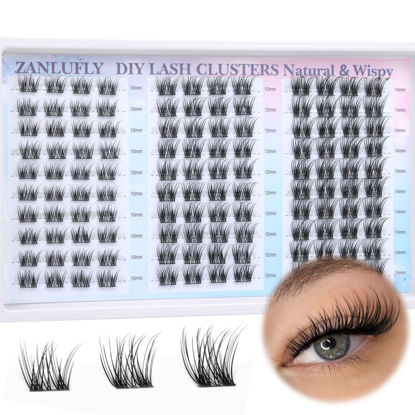 Picture of Lash Clusters Natural Eyelash Clusters D Curl Cluster Lashes zanlufly Wispy Individual Lashes Cluster Eyelash Extension 10 12 14MM DIY Lash Extension