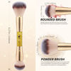 Picture of DUcare Makeup Foundation Brushes Double Ended Blush Powder Brush, Duo Bronzer Blush ideal for cream or powder