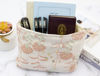 Picture of PAZIMIIK Makeup Bags for Purse Zipper Cosmetic Pouch Large Travel Canvas Make Up Organizer Tool Pouch for Women and Girls,Brocade Flower Pink