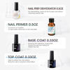 Picture of Gellen Nail Dehydrator Nail Primer and Top & Base Coats Kit, Nail Strengthening System Superior Protein Bonding, Fast Air Dry for Acrylic Powders Nail Gel Polish