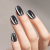Picture of MAYCHAO 15ML Cat Eye Gel Nail Polish 1Pc Glassy Black Gel Polish with Magnet Soak off Holographic Magnetic Nail Polish for Nail Art Manicure Salon DIY at Home, 0.5 OZ