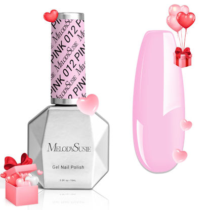 Picture of MelodySusie Thick Pink Gel Nail Polish,0.5 Fl Oz Milky Pink Macaron Nails Soak Off UV LED Funny Bunny Creamy Pink Gel Polish Gift for Women Nail Art Manicure Salon DIY Nail Design-012