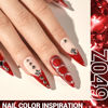 Picture of MelodySusie Red Glitter Gel Nail Polish,0.5fl oz Soak Off UV LED Sparkle Red Glitter Gel Polish Nail Art Manicure Salon DIY Nail Design Decoration at Home Christmas Gift for Women-z049