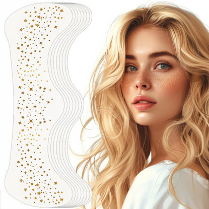 Picture of Glitter Freckles Face Tattoo, Glitter Freckles, Freckle Tattoo,Sparkle Face Glitter Makeup Speckles,8pcs