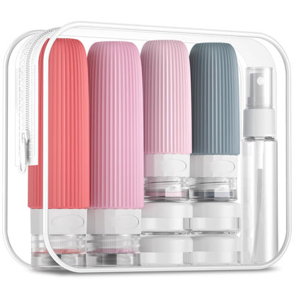 Picture of Mrsdry 16 Pack Travel Bottles Set, TSA Approved Leak Proof Silicone Squeezable Containers for Toiletries, Refillable Travel Accessories for Conditioner, Shampoo, Lotion & Body Wash Accessories