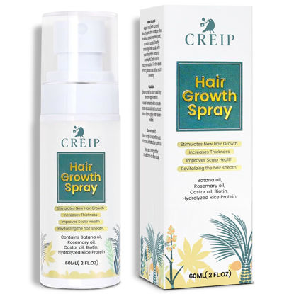 Picture of Natural Hair Growth Oil Spray: Batana Rosemary Serum Biotin Caffeine Scalp Care Treatment - Thinning Hair Regrowth Thickening for Women Men 2 FL OZ