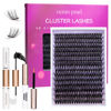 Picture of Ocean Pearl Lash Clusters 10-20mm 200D 300PCS Lashes DIY Lash Clusters Kit Individual Lashes Cluster Eyelash Extensions Fluffy Eyelashes Lash Extension Kit with Lash Bond+Seal+Remover+Tweezer-200D
