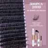 Picture of Ocean Pearl Lash Clusters 10-20mm 200D 300PCS Lashes DIY Lash Clusters Kit Individual Lashes Cluster Eyelash Extensions Fluffy Eyelashes Lash Extension Kit with Lash Bond+Seal+Remover+Tweezer-200D