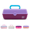 Picture of Caboodles Pretty in Petite Makeup Box, Two-Tone Lavender on Violet, Hard Plastic Organizer Box, 2 Swivel Trays, Fashion Mirror, Secure Latch for Safe Travel