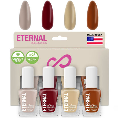 Picture of Eternal Nail Polish Set for Women (SIGNORINI) - Nail Polish Set for Girls - Long Lasting & Quick Dry Non Toxic Nail Polish Kit for Home DIY Manicure & Pedicure - Made in USA, 13.5mL (Set of 4)