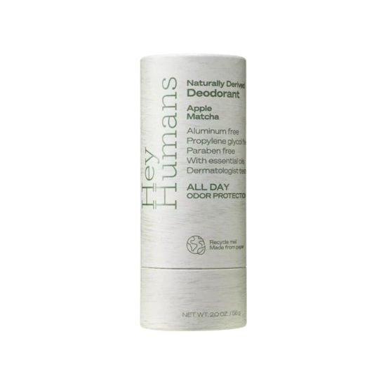 Picture of Hey Humans Deodorant, Aluminum Free Deodorant for Women and Men, Contains Naturally Derived Ingredients, All Day Odor Control, Refreshing Essential Oils, Earth Friendly Package, Apple Matcha