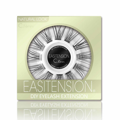 Picture of DIY Eyelash Extension, Glue Bonded Band Individual Lash 12 Clusters Natural Lashes Set, Home Eyelash Extension, C curl Lashes Pack (16MM-Natural)