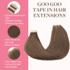 Picture of GOO GOO Tape in Hair Extensions Human Hair, 5 Light Ash Brown, 18inch 50g 20pcs, Thick Ends Straight Seamless Tape in, Invisible Tape in Hair Extensions Human Hair
