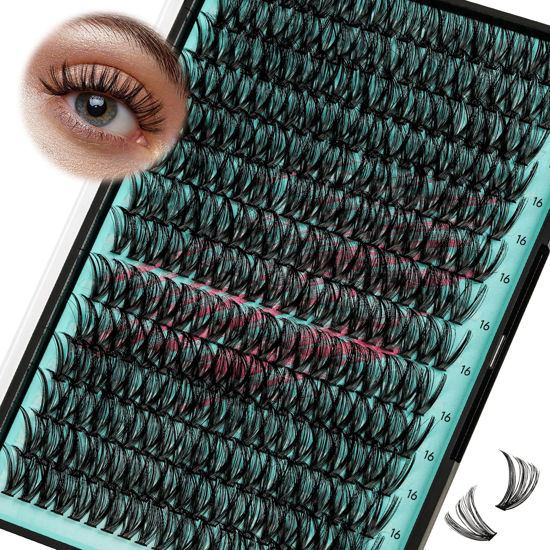 Picture of Lash Clusters Wispy 280PCS Eyelash Extension 40D Cluster Lashes Individual Lashes DIY Lash Extension Natural Look Cluster Eyelash Extensions Soft False Eyelashes at Home for Beginners(16mm)