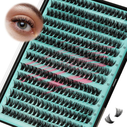 Picture of Lash Clusters Wispy 280PCS Eyelash Extension 50D Cluster Lashes Individual Lashes DIY Lash Extension Natural Look Cluster Eyelash Extensions Soft False Eyelashes at Home for Beginners(10mm)