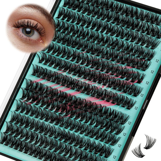 Picture of Lash Clusters Wispy 280PCS Eyelash Extension 50D Cluster Lashes Individual Lashes DIY Lash Extension Natural Look Cluster Eyelash Extensions Soft False Eyelashes at Home for Beginners(12mm)