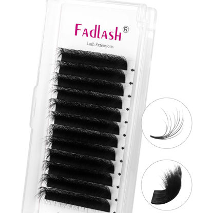 Picture of Easy Fan Lash Extension 3D Effect Fluffy Rapid Volume Three Layers Easy Fan 2D~10D Eyelash Extensions Automatic Blooming Easy Fan Lashes D Curl 0.05 9-13mm Mixed Tray