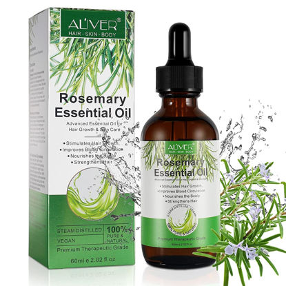 Picture of NIFEISHI Rosemary Oil for Hair Growth, 100% Pure Organic Rosemary Oil for Eyebrow and Eyelash, Nourishes The Scalp, Improves Blood Circulation,Rid of Itchy & Dry Scalp, Hair Care Oil 60ml