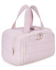 Picture of BAGSMART Travel Toiletry Bag, Lightweight Large Wide-open Travel Bag for Women, Puffy Cosmetic Makeup Bag Organizer with Handle for Accessories,Essentials, Toiletries, Pink