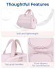 Picture of BAGSMART Travel Toiletry Bag, Lightweight Large Wide-open Travel Bag for Women, Puffy Cosmetic Makeup Bag Organizer with Handle for Accessories,Essentials, Toiletries, Pink