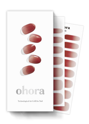 Picture of ohora Semi Cured Gel Nail Strips (N Fig Jam) - Works with Any Nail Lamps, Salon-Quality, Easy to Apply & Remove - Valentine's Day Gel Nail Wraps, stickers, romantic gift ideas
