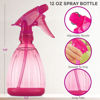 Picture of DilaBee Spray Bottles (12 Oz) Water Spray Bottle for Hair, Plants, Cleaning Solutions, Cooking, BBQ, Squirt Bottle for Cats - Empty Spray Bottles - BPA-Free - Multicolor (Pink, 1 Pack)