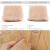 Picture of WENNALIFE Seamless Clip In Hair Extensions Human Hair, 16 Inch 130g 7pcs Strawberry Blonde Real Hair Extensions Clip in Human Hair Invisible PU Skin Weft Natural Remy Human Hair Extensions