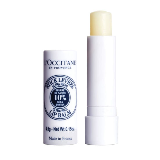 Picture of L'OCCITANE Ultra-Rich 10% Shea Butter Nourishing Lip Balm Stick: Moisturize Dry Lips, Twist Up, Softening, With Beeswax and Castor Oil, Silicone-Free