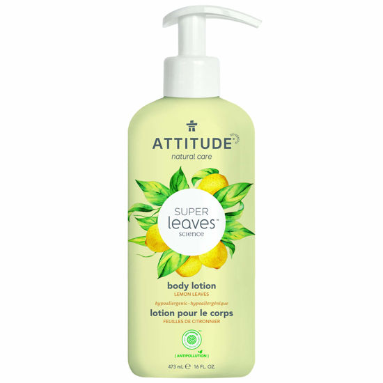 Picture of ATTITUDE Body Lotion, EWG Verified Moisturizer, Vegan Skin Care Products, Non-Greasy, Hydrating for Dry Skin, Cruelty Free, Refreshing, Lemon Leaves, 16 Fl Oz