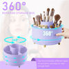 Picture of Diesisa Makeup Brush Holder Organizer,360° Rotating Makeup Brush Organizer,5 Slot Make up Brushes Cup for Cosmetics, Nail Polish, Art Supply, Bathroom Vanity Desktop Organizer - Purple