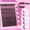 Picture of ALICE Cluster Eyelash Extensions 336pcs 50D Lash Clusters DIY Lash Extensions Fluffy Wispy Faux Mink Eyelash Clusters Mix 8-16mm D Curl Individual Lashes
