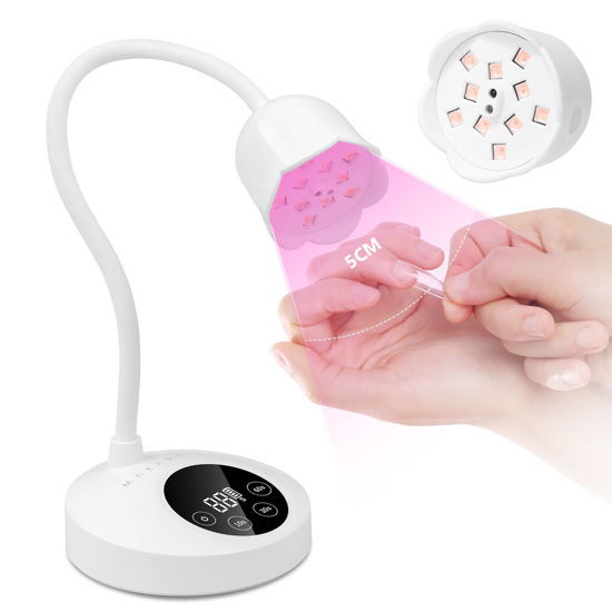 Picture of Makartt UV Nail Lamp: Mini UV Light for Gel Nails Polish Luminoza 10W Rechargeable LED Nail Light Nail Dryer with 4 Timers & Auto Sensor, Fast Curing Goosenecks UV Lamp for Home Nail DIY Manicure