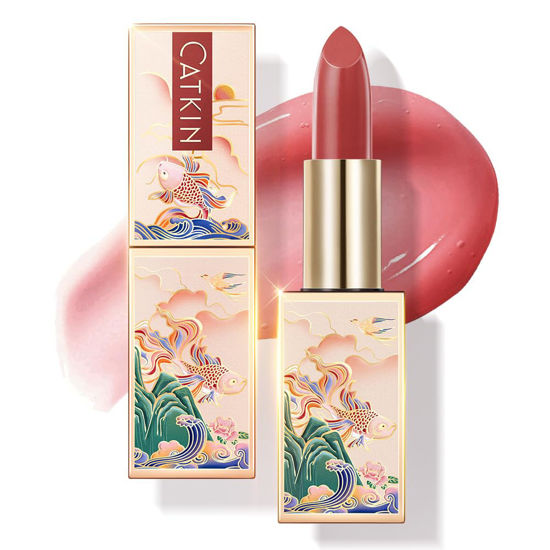 Picture of CATKIN Lip Balm Color Tinted Lip Stain Ultra Hydrating Moistrurizer Chapstick with Vitamin E Nourishing For Cracked & Dry Lips 0.12 oz C06 Camellia