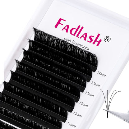 Picture of Eyelash Extensions L Curl 0.07 Easy Blooming Lash Extension Matte Rapid Volume Lash Extensions Flowering Easy Fan Volume Lashes (0.07-L, 8-14 Mixed)