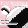 Picture of Easy Fan Lash Extension 3D Effect Fluffy Rapid Volume Double Layers Easy Fan 2D~10D Eyelash Extensions Automatic Blooming Easy Fan Lashes D Curl 0.05 13-18mm Mixed Tray
