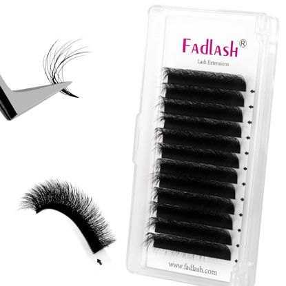 Picture of Easy Fan Lash Extension 3D Effect Fluffy Rapid Volume Double Layers Easy Fan 2D~10D Eyelash Extensions Automatic Blooming Easy Fan Lashes D Curl 0.05 8-13mm Mixed Tray