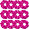 Picture of IVARYSS Hot Pink Scrunchies, Premium Velvet Soft Hair Scrunchy, Solid Colors Thick Elastic Bands, Hair Accessories for Women and Girls, 12 Pack