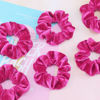 Picture of IVARYSS Hot Pink Scrunchies, Premium Velvet Soft Hair Scrunchy, Solid Colors Thick Elastic Bands, Hair Accessories for Women and Girls, 12 Pack
