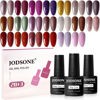 Picture of JODSONE 23 Bottles of Glitter Colorful and Elegant Gel Polish kit with 3 Bottles of Matte and Glossy Top Coat Base Coat Gel Nail Set