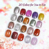 Picture of JODSONE 23 Bottles of Glitter Colorful and Elegant Gel Polish kit with 3 Bottles of Matte and Glossy Top Coat Base Coat Gel Nail Set