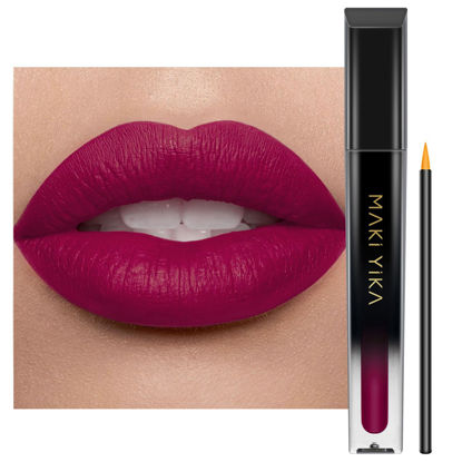 Picture of MAKI YIKA Purple Lipstick for Women Color Stay Long Lasting Lipsticks, No Smudge Plum Matte Liquid Lipstick Transferproof Cruelty-Free Lip Color |Sugar Plum