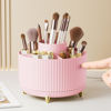 Picture of Diesisa Makeup Brush Holder Organizer,360° Rotating Makeup Brush Organizer,5 Slot Make up Brushes Cup for Cosmetics, Nail Polish, Art Supply, Bathroom Vanity Desktop Organizer - Pink