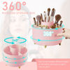 Picture of Diesisa Makeup Brush Holder Organizer,360° Rotating Makeup Brush Organizer,5 Slot Make up Brushes Cup for Cosmetics, Nail Polish, Art Supply, Bathroom Vanity Desktop Organizer - Pink